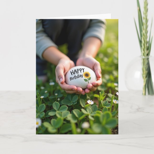 Sunflower Hands Birthday Card (Front)