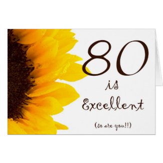 Sunflower Happy 80th Birthday Card