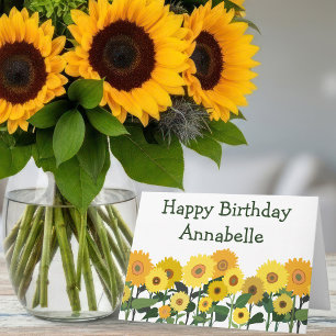 Sunflower Happy Birthday Beautiful Personalized Card