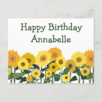 Sunflower Happy Birthday Beautiful Personalized