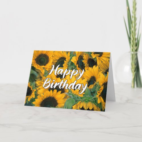 Sunflower Happy Birthday Beautiful Photograph Card