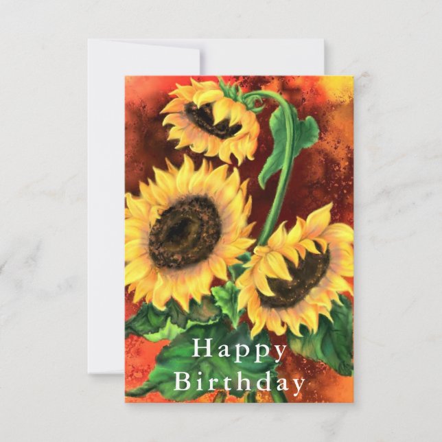 Sunflower Happy Birthday Card (Front)