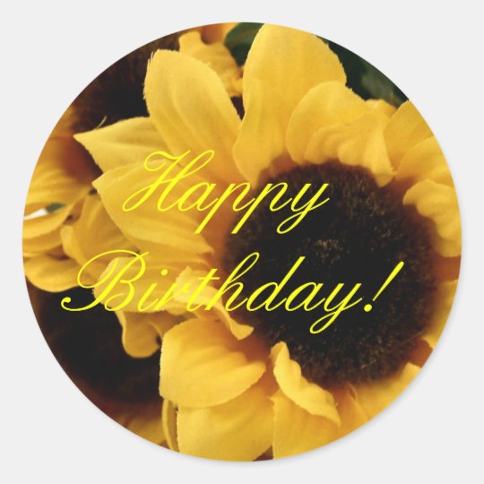 Sunflower Happy Birthday Sticker