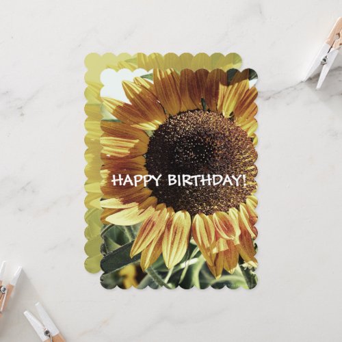 SUNFLOWER  Happy Birthday Two Sided Card