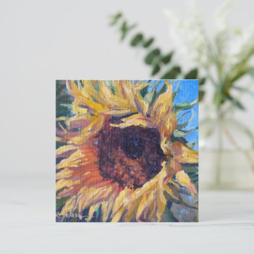 Sunflower Happy Face Holiday Card