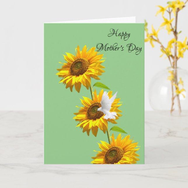 Sunflower  Happy Mother's Day Folded Greeting Card (Yellow Flower)
