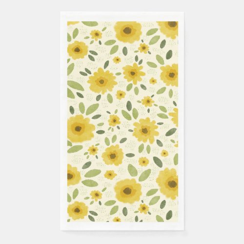 Sunflower Happy Pattern Paper Guest Towels