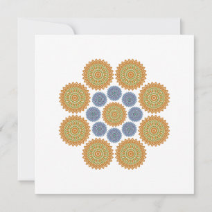 Sunflower Harmony Note Card in Gold and Blue
