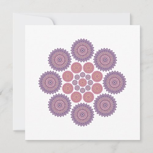 Sunflower Harmony Note Card in Violet and Rose