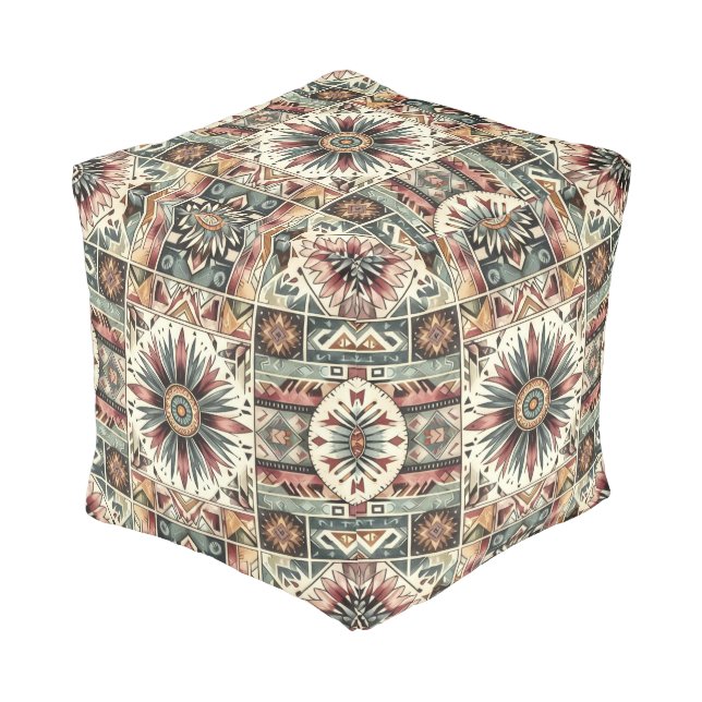 Sunflower Harvest Pouf (Angled Back)