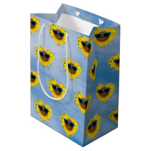 Sunflower Heart Abstract on Sky Medium Gift Bag