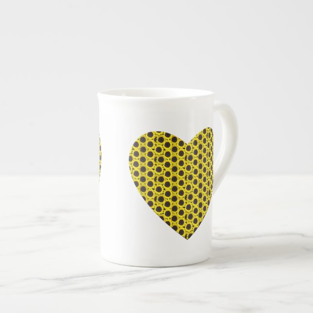 Sunflower Heart Bone China Mug (Front Right)