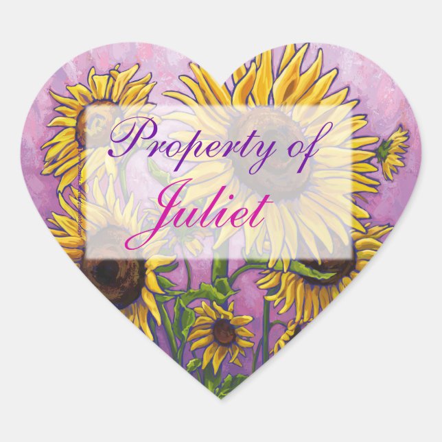 Sunflower Heart Book Stickers (Front)