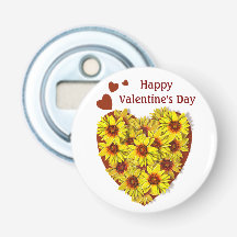 Sunflower Heart Bottle Opener