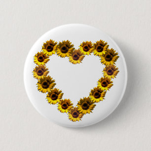 Sunflower Heart Button