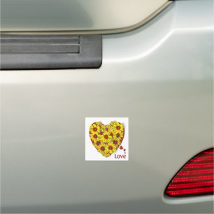 Sunflower Heart Car Magnet