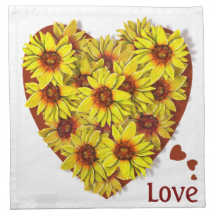 Sunflower Heart Cloth Napkin