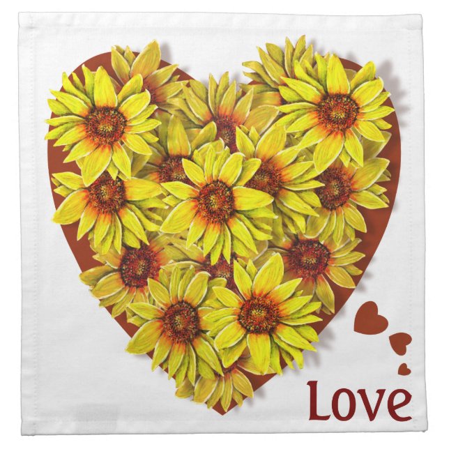 Sunflower Heart Cloth Napkin (Front)
