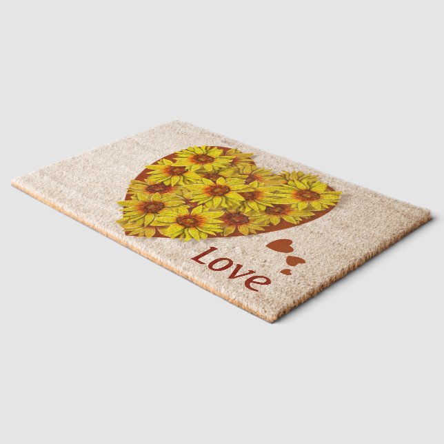 Sunflower Heart Coir Mat (Corner)