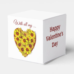 Sunflower Heart Favor Gift Box