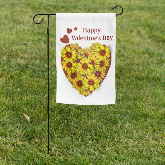 Sunflower Heart Garden Flag (In SItu)