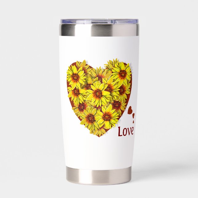 Sunflower Heart Insulated Tumbler (Front)
