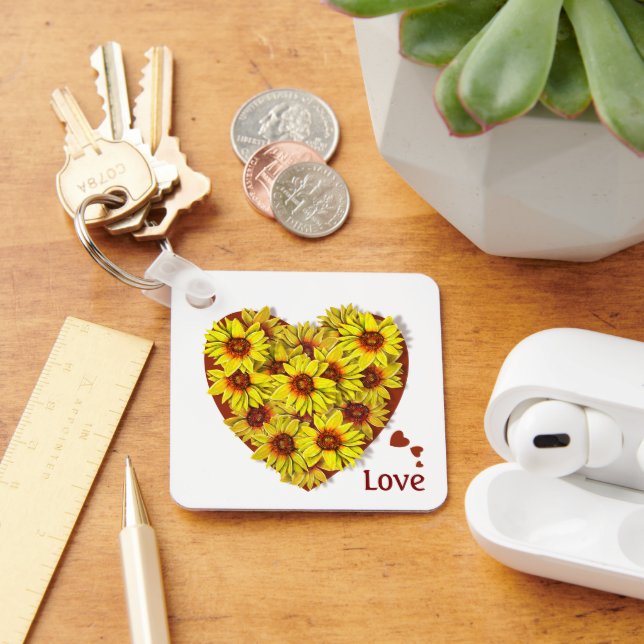 Sunflower Heart Keychain (Desk)