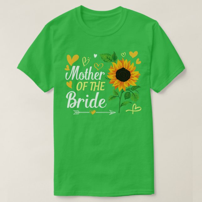 Sunflower Heart Mother Of The Bride Hus Wife Weddi T-Shirt (Design Front)