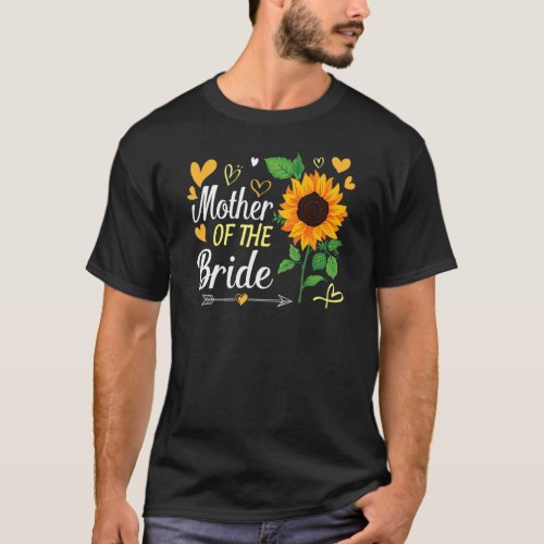 Sunflower Heart Mother Of The Bride Husband Wife W T_Shirt