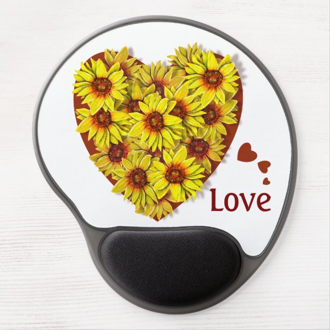 Sunflower Heart Mouse Pad (Front)