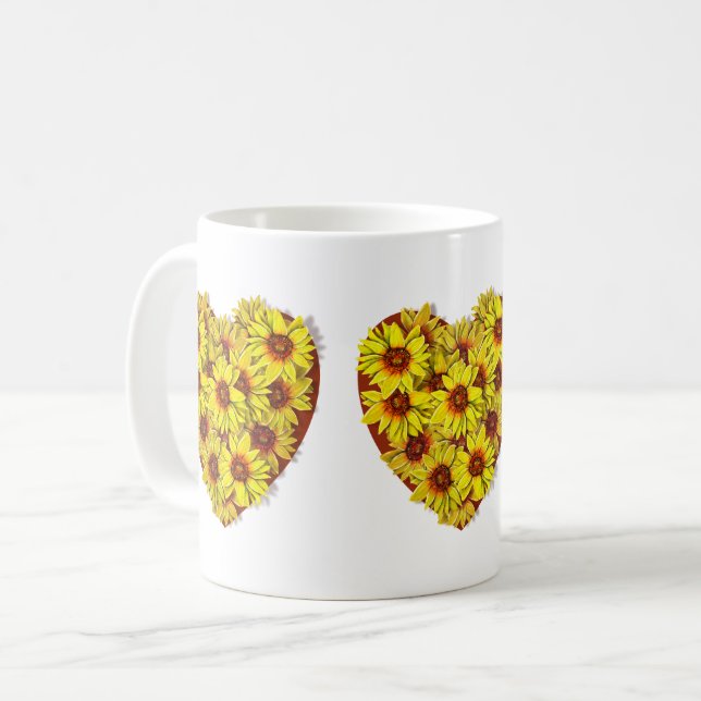 Sunflower Heart Mug (Front Left)