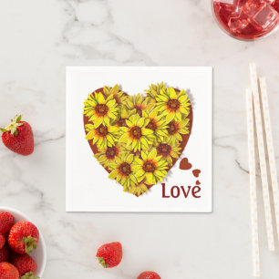Sunflower Heart Paper Napkin