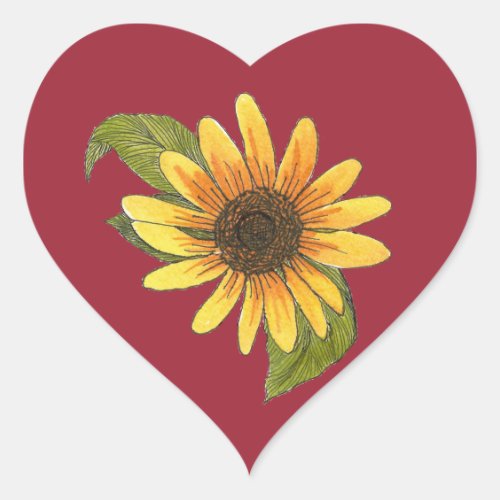 Sunflower Heart sticker