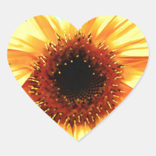 Sunflower Heart Stickers