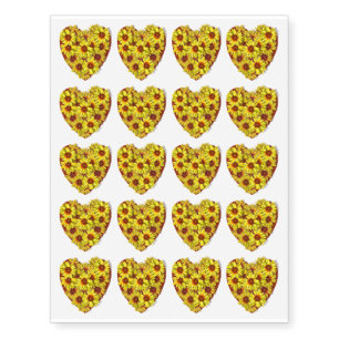 Sunflower Heart Temporary Tattoos