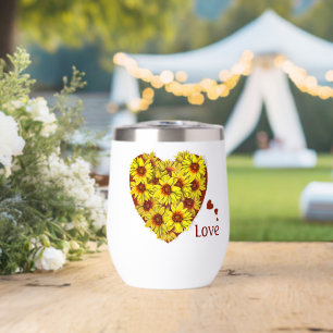 Sunflower Heart Thermal Wine Tumbler