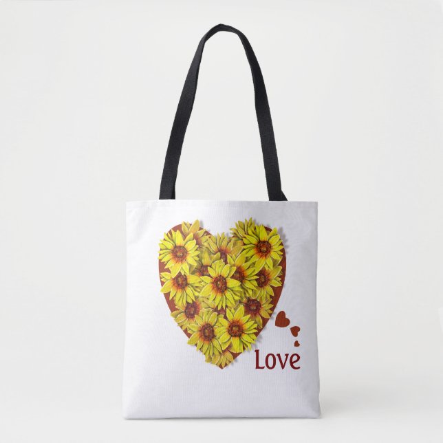 Sunflower Heart Tote Bag (Front)
