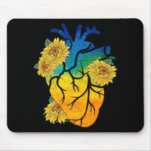 Sunflower Heart Ukraine Ukrainian Flag Stand With Mouse Pad
