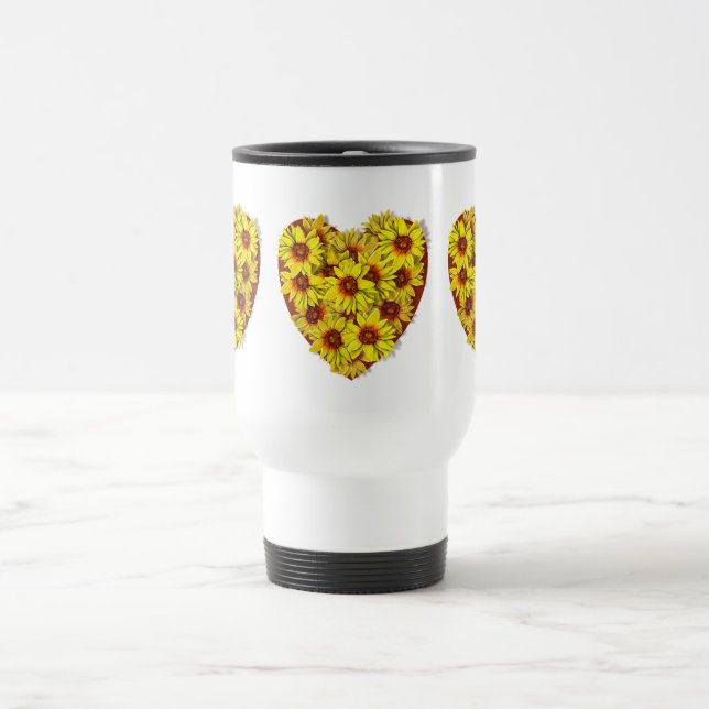 Sunflower Hearts Travel Mug (Center)