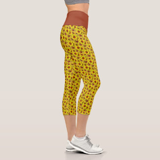 Sunflower High Waisted Capris Leggings