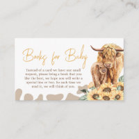 Sunflower Highland Cow Baby Shower Books for Baby