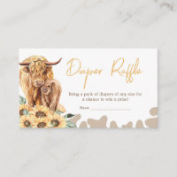 Sunflower Highland Cow Baby Shower Diaper Raffle