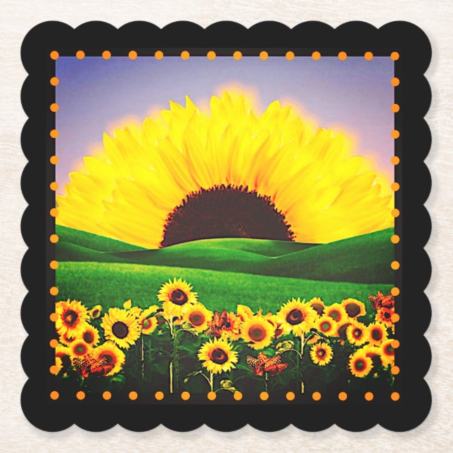 SUNFLOWER HILL PAPER COASTER (Front)