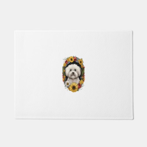 Sunflower Hippie Floral Coton De Tulear Dog Doormat