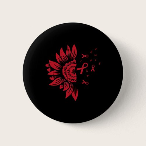 Sunflower HIV Aids Brain Aneurysm Stroke Cool Awar Button