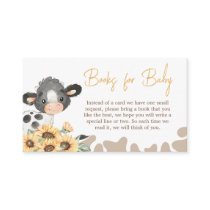 Sunflower Holy Cow Baby Shower Books for Baby Enclosure Card