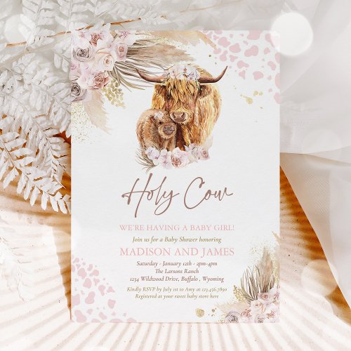 Sunflower Holy Cow Gender Neutral Baby Shower  Invitation