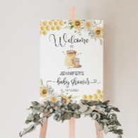 Sunflower honey bear bee baby shower welcome foam board