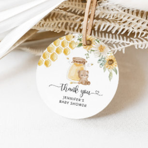 Sunflower honey bear thank you tag