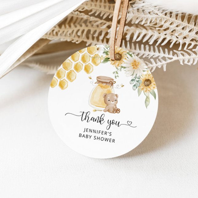 Sunflower honey bear thank you tag (Creator Uploaded)